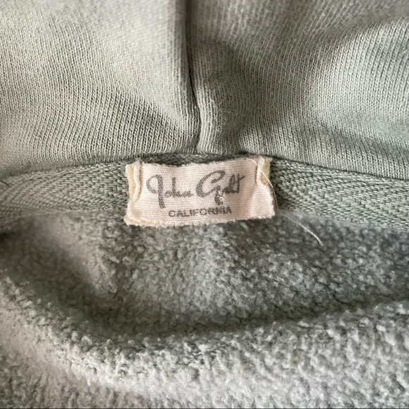 John Galt California Brandy Melville Sage Green Cropped Zip Front Hoodie Pockets - Picture 8 of 9